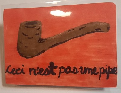 ACEO Art Card Marker Drawing Fanart Replica Of Ceci N'est Pas Une Pipe 2.5''x3.5''