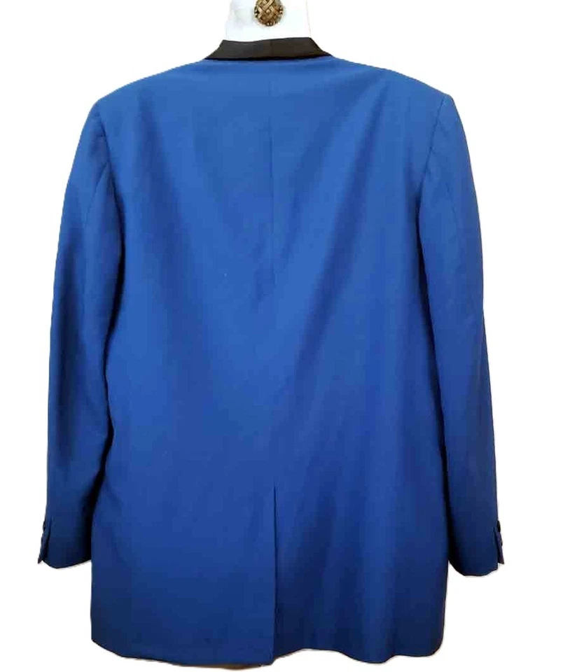 Vintage 1960s After Six Tuxedo Jacket Blue Black Men's Size 42L 33" Sleeves - Image 2 of 3