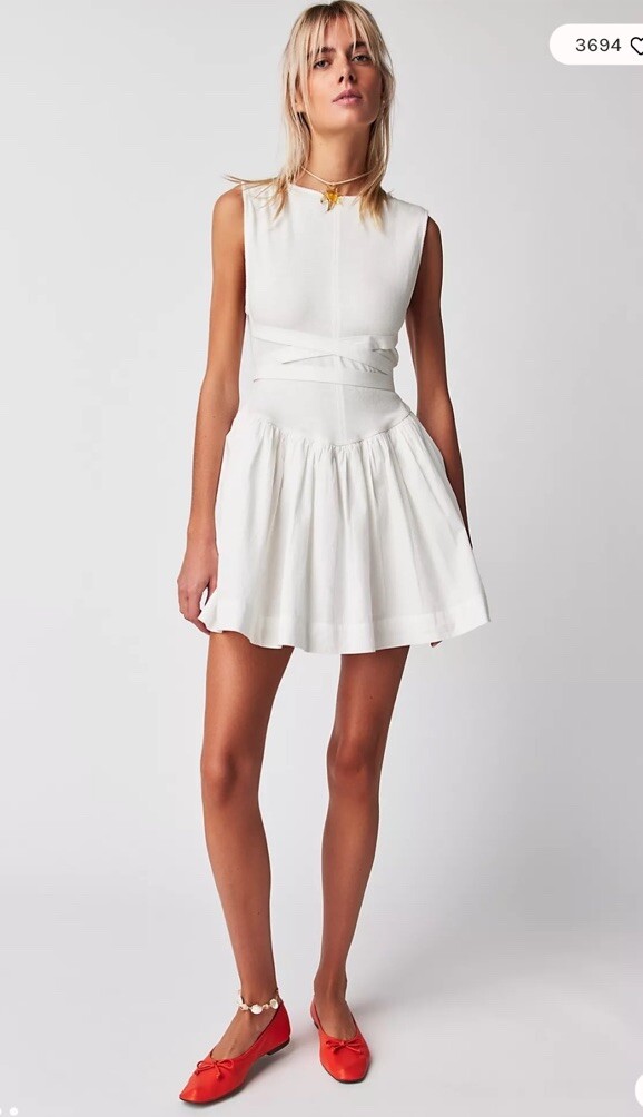 lexi mini dress free people Free People Lexi Crossed Strappy Front Dropped Waist Mini Dress XL