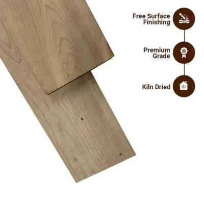 EXOTIC WOOD ZONE Cherry Hardwood 8/4 Lumber Board | Prime Grade | 5 Bd. Ft | S4S | Kiln Dried