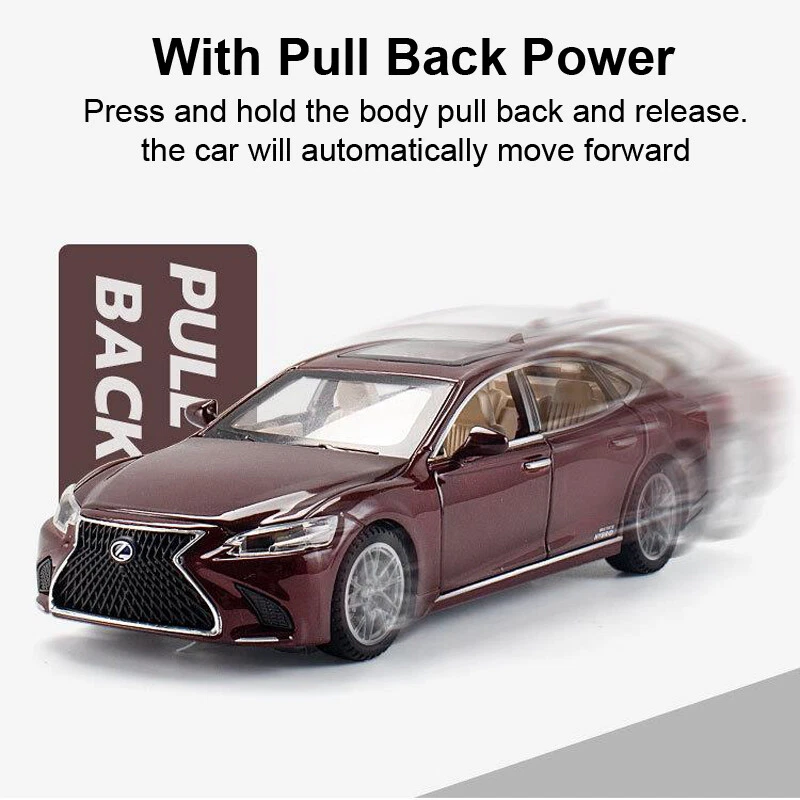 1/32 Scale Lexus LS500h Diecast Model Car Toy Collectible Sound Light Kids Gift - Image 4 of 4