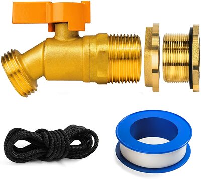 Water Spigot for Rain Barrel with bulkhead fitting - for outdoors, freeze proof