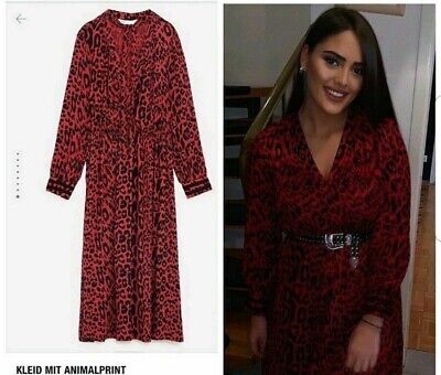 zara leopard print dress red