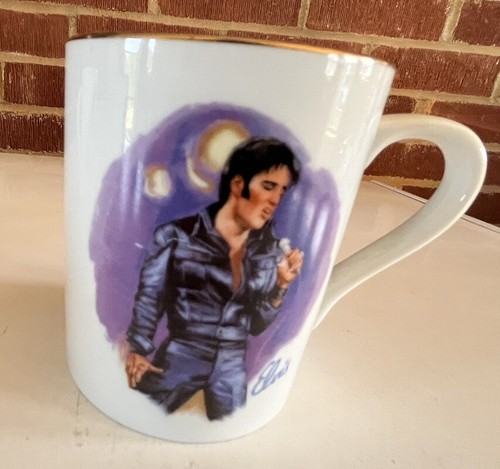 Elvis 50th Anniversary Coffee Mug Set Of 4 Lot 1985 Nostalgia Collectibles - Picture 8 of 21
