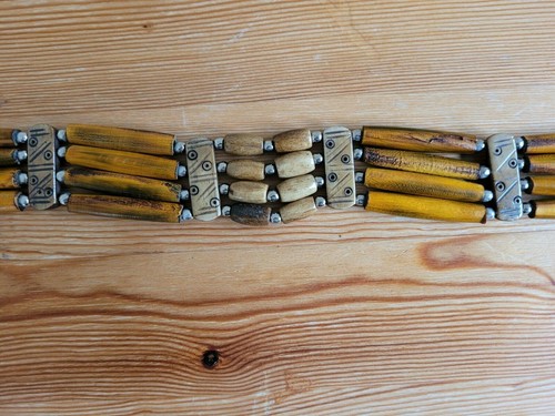 Buffalo Bone 4 Line Choker Beaded Stone Tribal Native American Necklace New - Picture 14 of 14