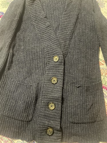 Ladies Mossimo Supply Co Navy Blue Waffle Knit Long Cardigan. Size Medium - Picture 7 of 14