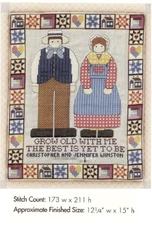 PRAIRE COUPLE WEDDING SAMPLER  - CROSS STITCH PATTERN ONLY HM - QYQ