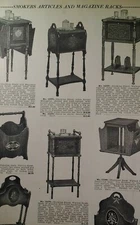 Smoking Stand Magazine Rack 1931 Catalog Page Krower New Orleans LA Rare VHTF 