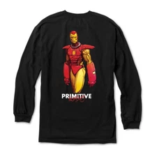 Primitive Skateboard Longsleeve Shirt Moebius Marvel Iron Man Black