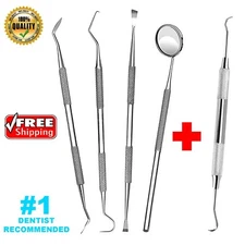 Dental Teeth Cleaning Kit Dentist Floss Plaque Remover Oral Care Tooth Tool 5PCS