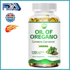 Oregano Oil 4000 mg 120 Softgel Capsules Contains Carvacrol Herbal Supplement