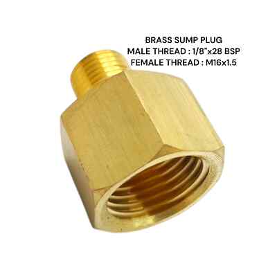 1/8''BSP Male to M16x1.5 Female Brass sump Adapter Oil Temperature Gauge Sensor