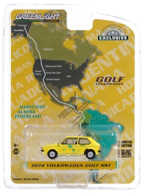1:64 GreenLight *HARTETEST ALASKA-FEUERLAND* 1974 VW GOLF MK1 *NIP!*