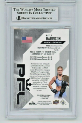 KAYLA HARRISON AUTO BAS BGS 2022 Upper Deck PFL MMA #1 UFC ON-Card