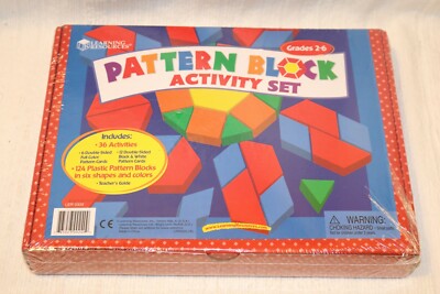 Learning Resources PATTERN BLOCK ACTIVITY SET, 36 Activities, 124 Plastic Blocks