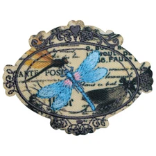 Dragonfly Applique Patch - Sublimation & Embroidered Victorian Badge Iron On