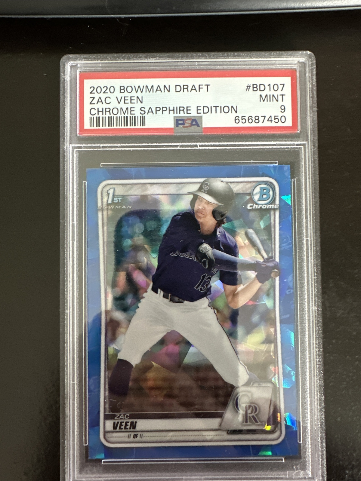 2020 Bowman Draft Sapphire Edition Zac Veen PSA 9 MINT