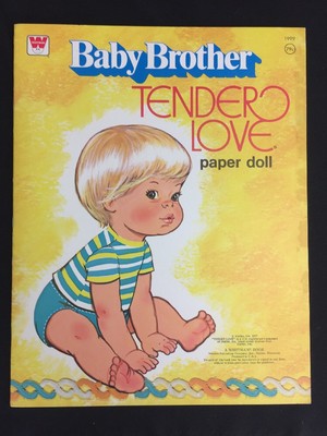 Baby Brother Tender Love Mattel Paper Doll Whitman Uncut 1977 Vintage