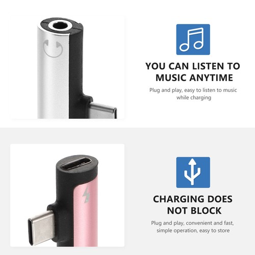 2 Pcs -C Headphone Adapter to 3.5mm Audio Charging vendu Converter
