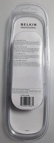 BELKIN USB LED LIGHTED CABLE Type A Male To Type B Male 1.8m Printer Cable - 第 2/4 張圖片