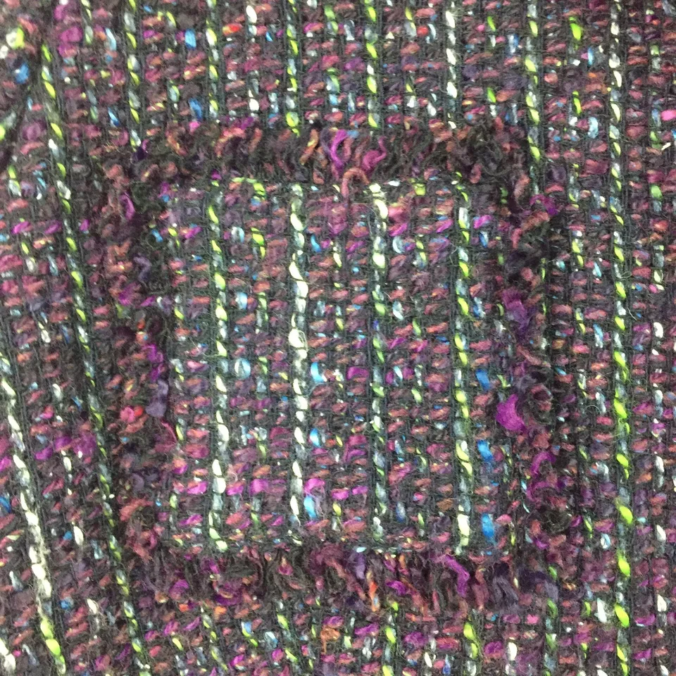 $796 VALE LA PENA Para mujeres 14 Púrpura Tweed Flecos Lana Seda Lápiz Falda Chaqueta Traje Foto 2 de 4