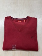 IZOD Men's Long Sleeve V Neck Sweater 100 Cotton Long Sleeve Red Size XXL NWT
