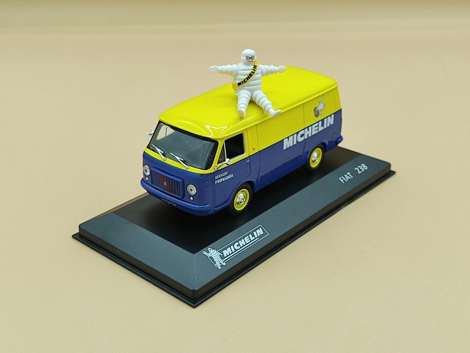 1/43 Fiat 238 Van Bleu & Jaune 1969 Michelin IXO Altaya - Photo 2/3