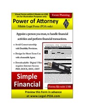 Simple Financial Power of Attorney - Form  USB  Legal Kit 
