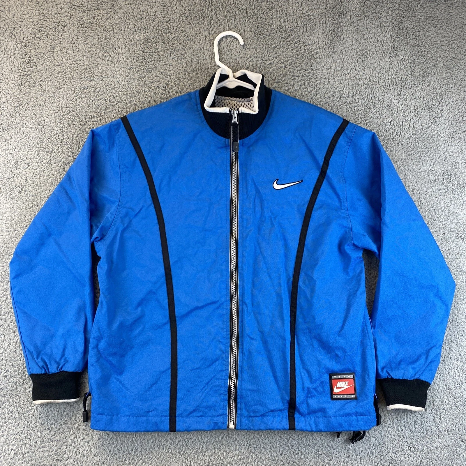 Nike Jacket Mens M Long Sleeve Solid Casual Full Zip Blue Motorcycle / 50-24