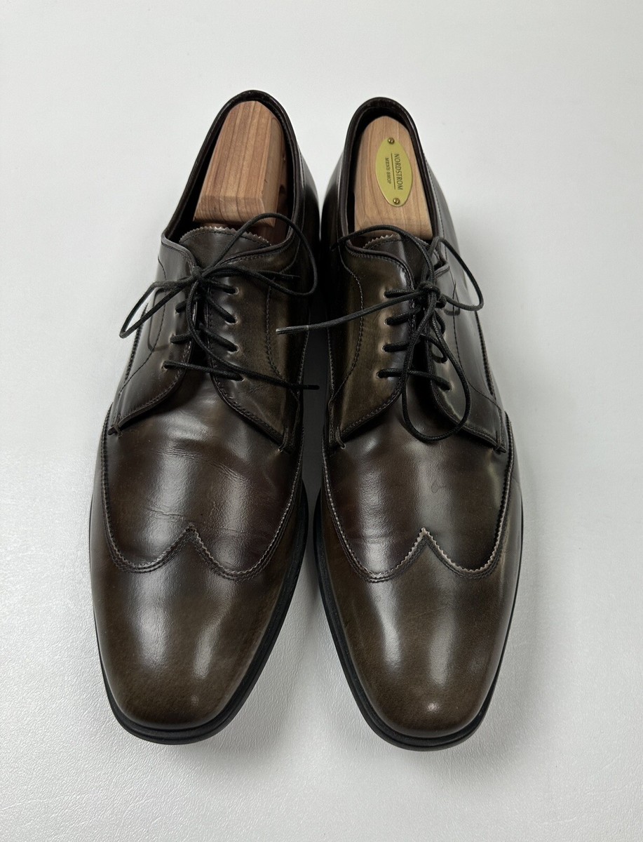 靴 PRADA SPORT wing tip leather shoes black Prada Men's Sz UK 9 EE/US 10 Black Leather Oxford Wingtip