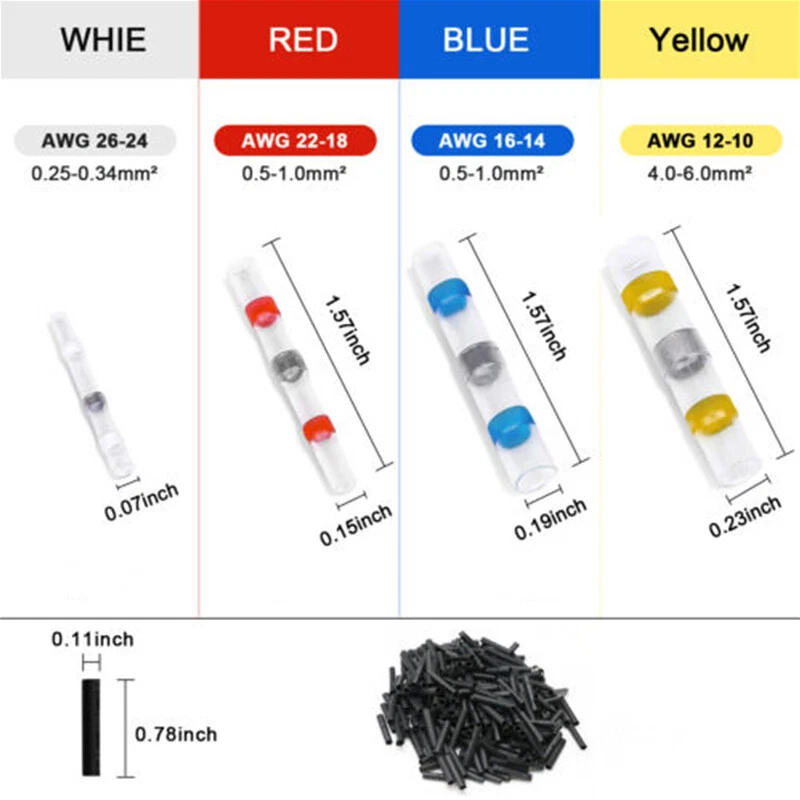 1000PCS Heat Shrink Waterproof Solder Stick Seal Sleeve Wire Connectors Terminal - image 2 of 4