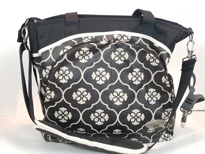 JJ Cole Collection  Stroller Attach Mode Satchel Diaper Tote Bag Black Floret