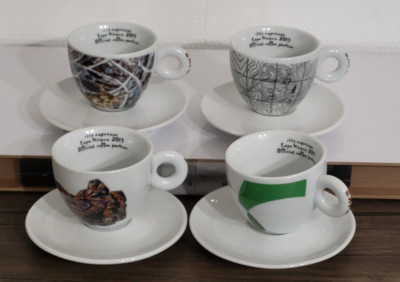 Illy Collection 4 große Kaffeetassen EXPO MILANO 2015 Durchmesser 8cm