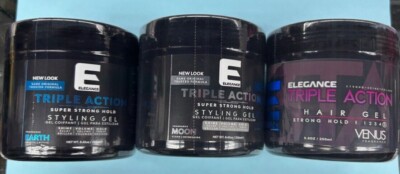ELEGANCE SUPER STRONG HOLD STYLING GEL 8OZ/250ML VENUS, MOON, EARth, VITAMIN