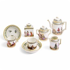 Imperial Russian porcelain Catherine II tête-à-tête coffee service, c. 1762-1796