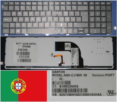 Clavier Qwerty PO Portugais HP Probook 6540B MP-09A86P0-698 585725-131 BACKLIT