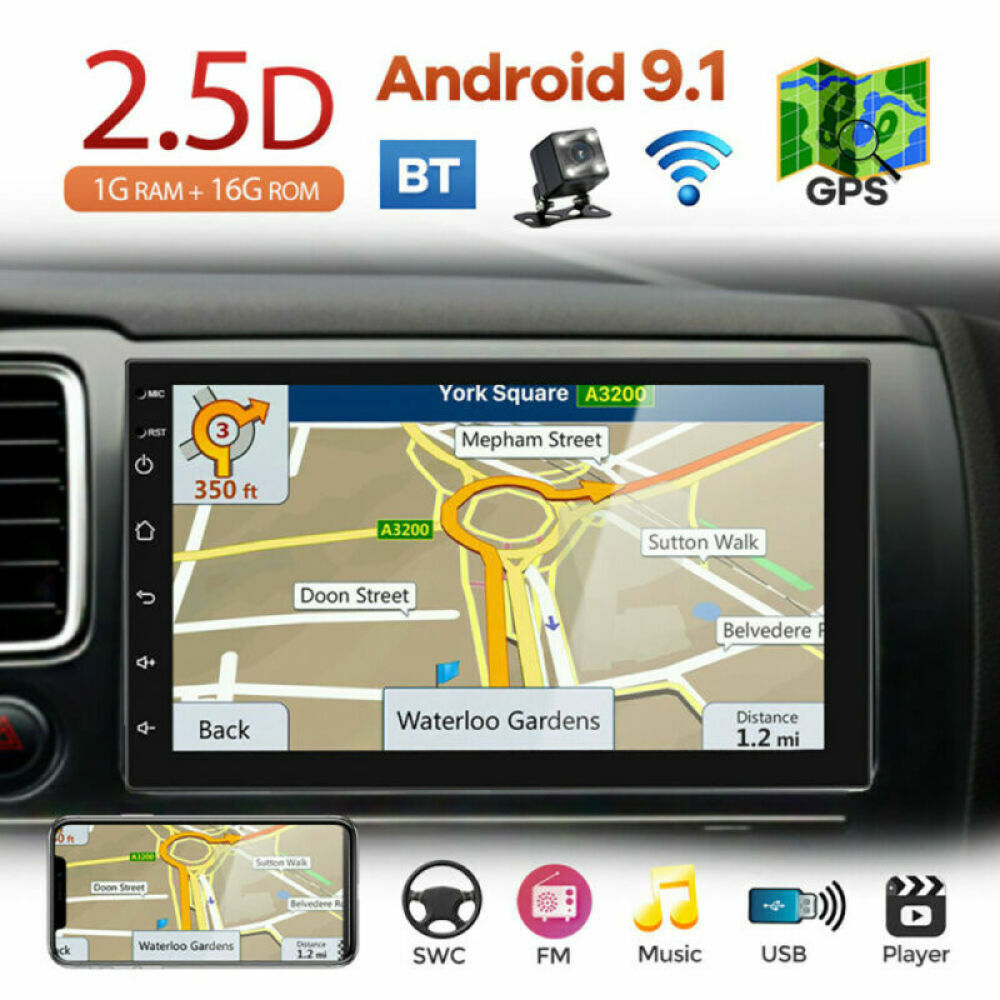 7'' Android 9.1 Autoradio 2 Din Radio Estéreo WIFI GPS Navi De...