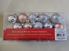 Multicolor 30mm Mixed Metallics Tone Shatterproof Ornaments 25pc Christmas Tree