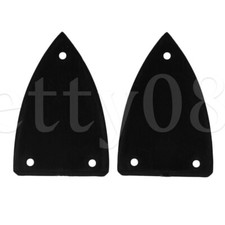 2 x Black Plastic Truss Rod Cover for Guitar 3 Holes 30mm x 45.5
