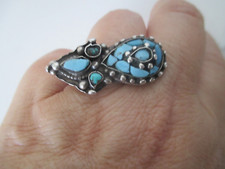 Boutique Ring Ibiza silber türkis Edelstein edel Handarbeit verstellbar gross