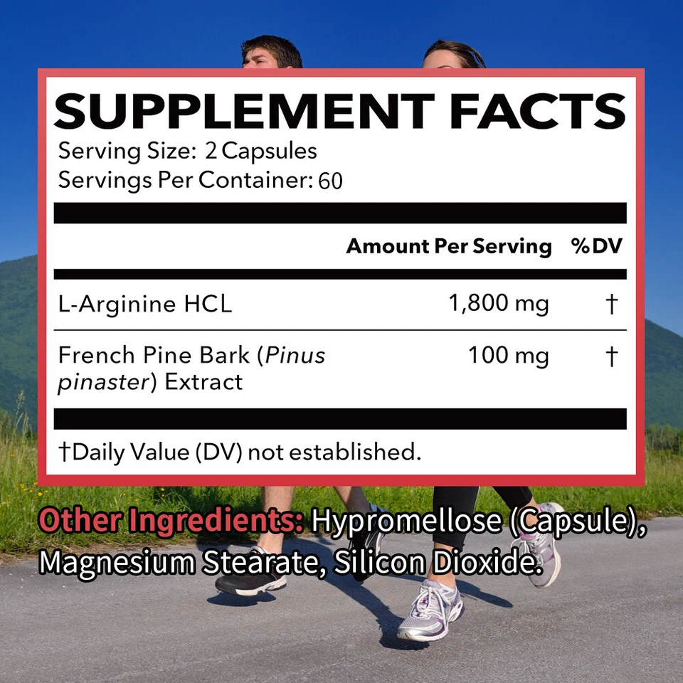 L-Arginin und französischer Kiefernrindenextrakt 1800 mg Testosteron-Booster - Bild 2 von 4