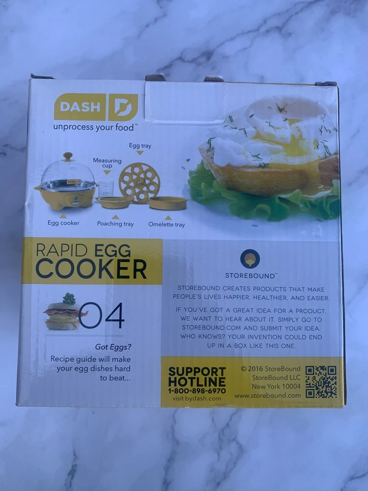 DASH 6 Egg Rapid Egg Cooker White New Open Box Never Used