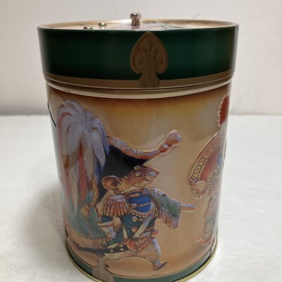 Lambertz Music Box Cookie Tin Can Drum~SILENT NIGHT~Germany Mouse Mice Parade