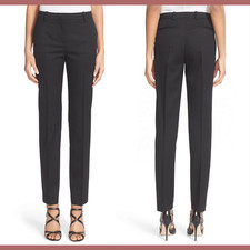 NEW 275 The Kooples 'Timeless' Stretch Wool Trousers in Black SZ 42  F288