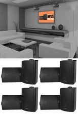 (8) Rockville HP5S-8 Black 5.25" Outdoor/Indoor Home Theater Swivel Speakers