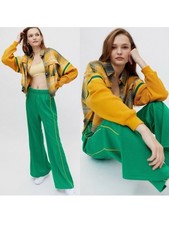 Urban Outfitters BDG Yellow Green Caleb Sporty Flannel Shirt Size Small