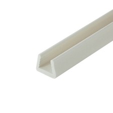 Outwater White 3/8" Styrene Plastic U-Channel/C-Channel - Size Options