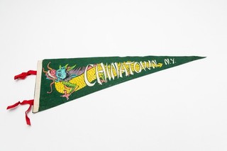 Vintage Chinatown New York Dragon Souvenir Felt Pennant 26"