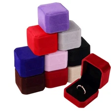 9Pcs Velvet Ring Box Earring Box Jewelry Gift Box Assorted Color