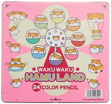 Kitaboshi Colored Pencils 24 Colors Waku Waku Hamuland Cute Illustration 196888